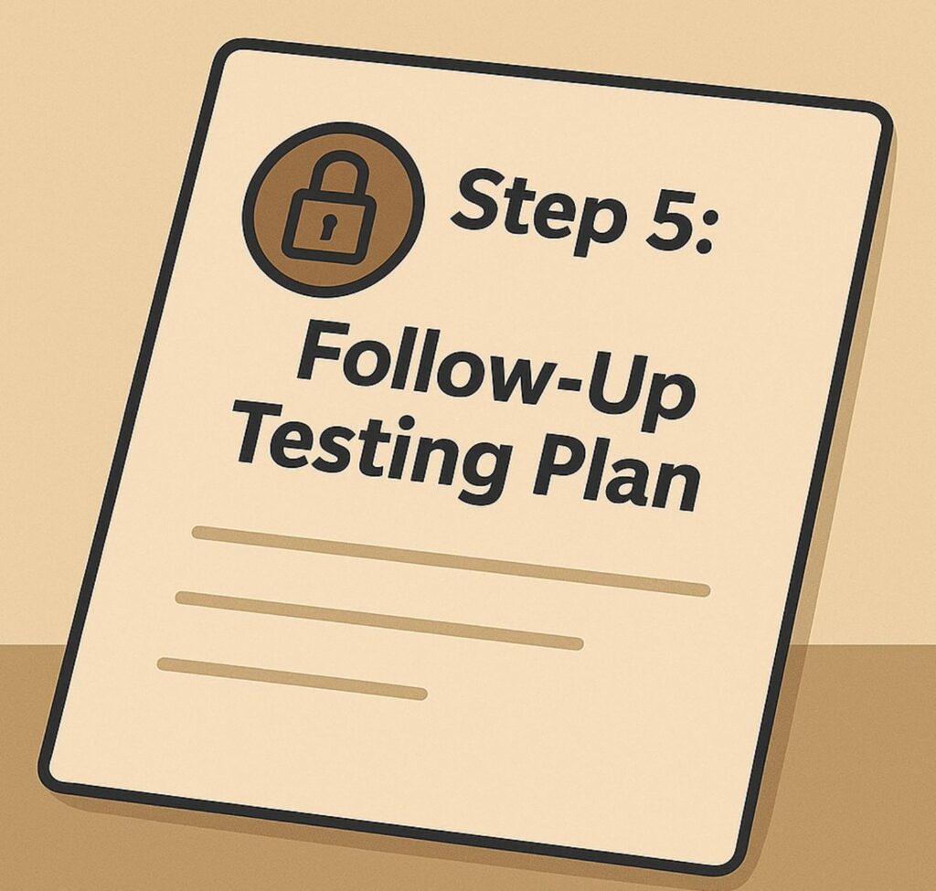 Step 5 Follow Up Testing Plan